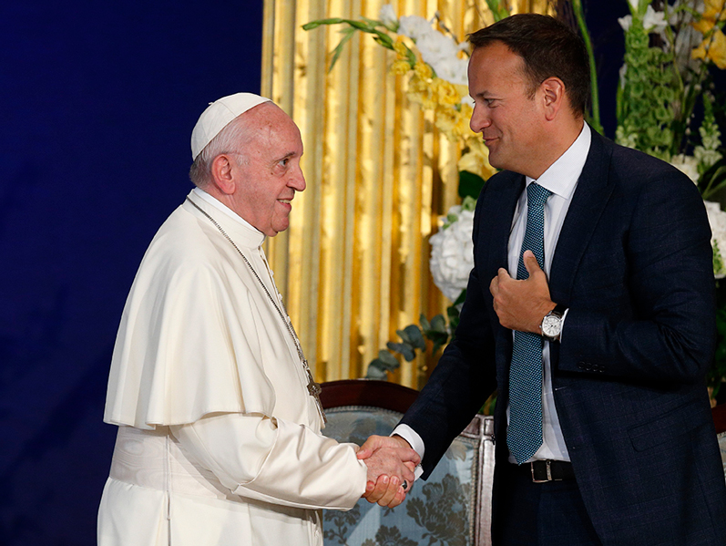 Pope Francis meets Leo Varadkar in 2018. Photo: CNS