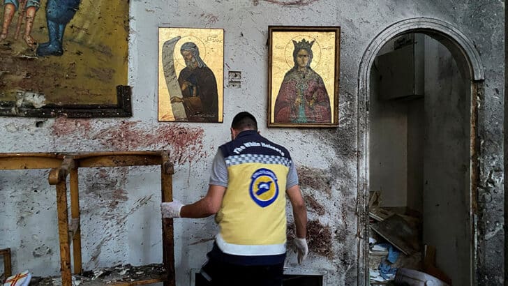 Suicide bomb attack at Syrian church kills at least 20