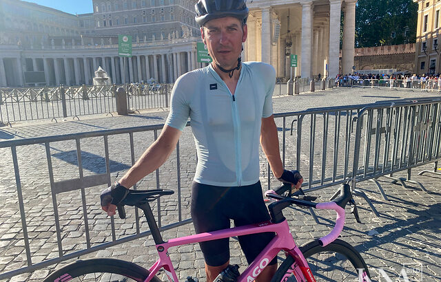 Racing bike priest brings Pope letters from children with cancer From Bremen to Rome in three and a half days